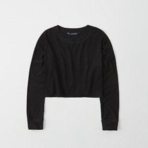ABERCROMBIE - Women's Black Long-Sleeve Cropped Top XXS